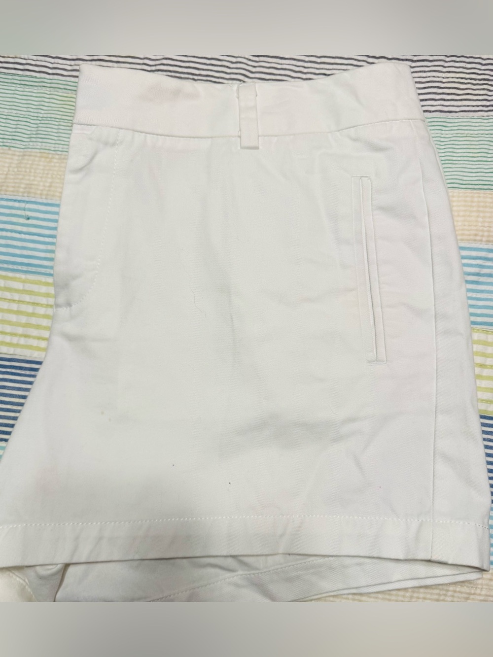 White Shorts with Front Pocket Detail
